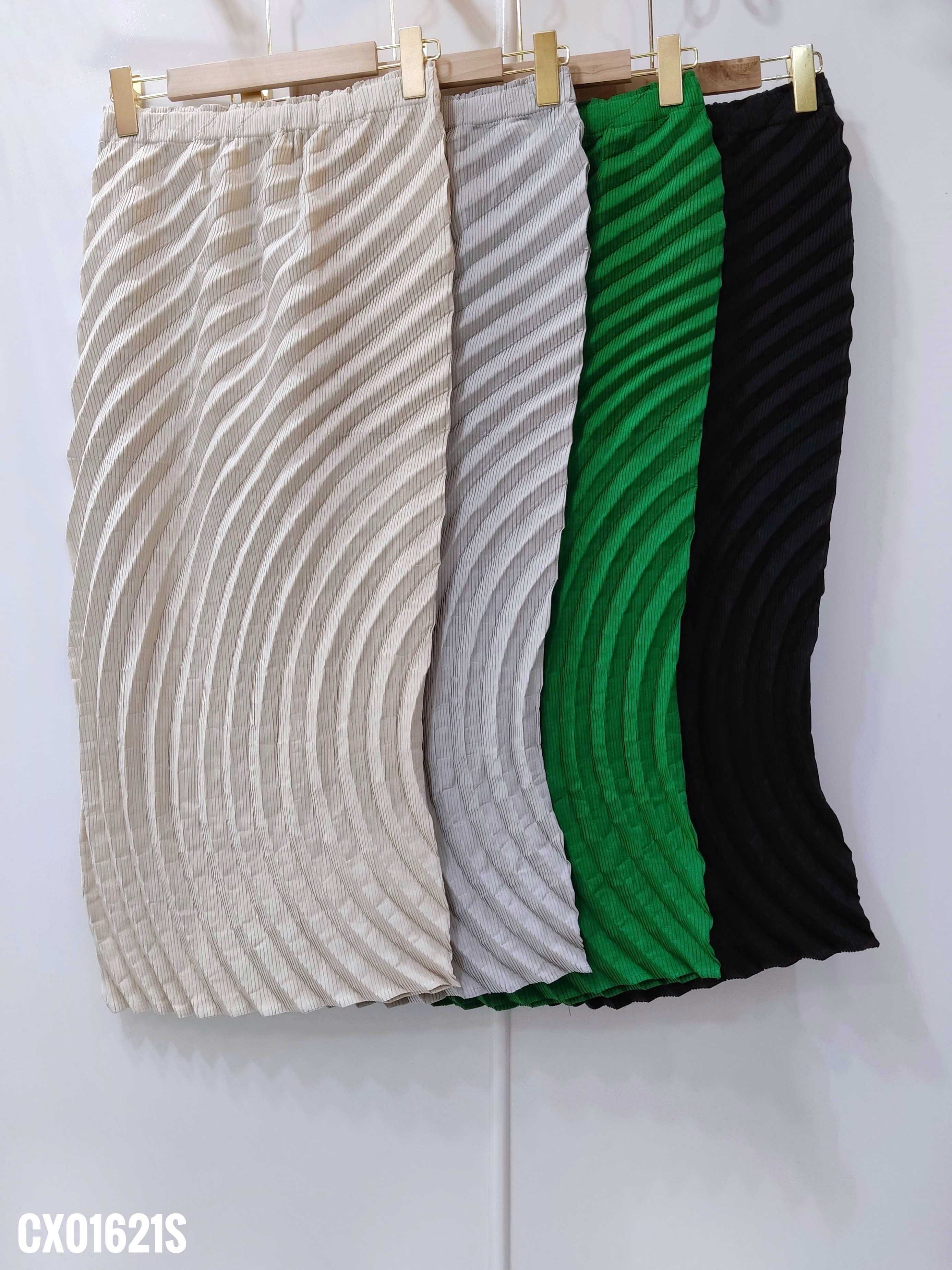 ปรับราคาลง20%!! ยาว 32นิ้ว 2MUAY รุ่น CX01621S กระโปรงอัดพลีทคุณภาพ PENCIL CIRCLE PLEATED SKIRT 4 สี FREE SIZE