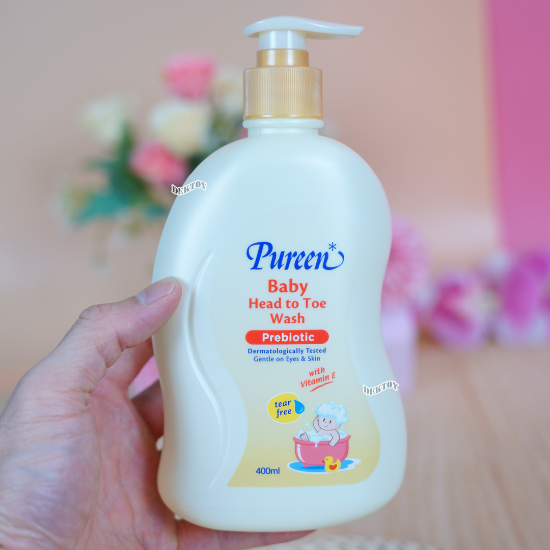 Pureen เพียวรีน เบบี้ บาธ เบบี้แชมพู เฮดทูโทรวอช พรีไบโอติก 400 มล.