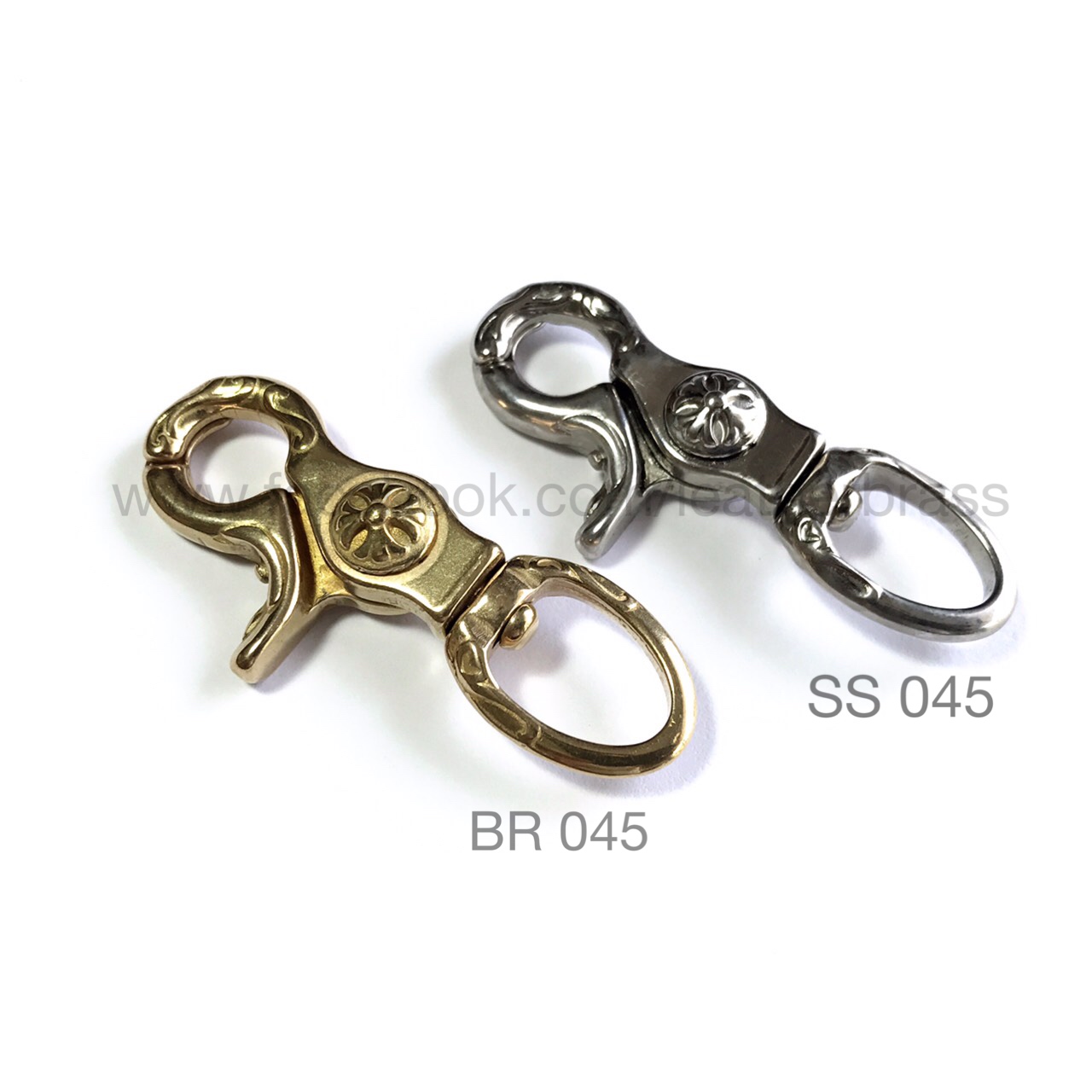 BR045 ตะขอคาบูกิ Kabuki อะไหล่ทองเหลืองแท้ อุปกรณ์งานหนัง leatherbrass **ราคาต่อชิ้น**