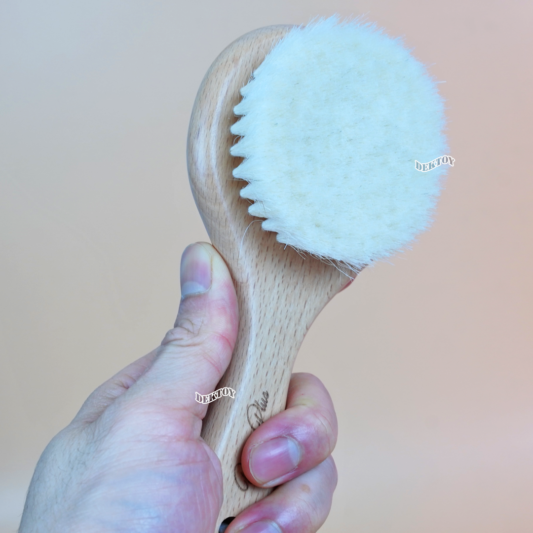 Fin แปรงหวีผมสำหรับเด็กไม้บีช ขนแพะนุ่มพิเศษ 1 เซ็ท