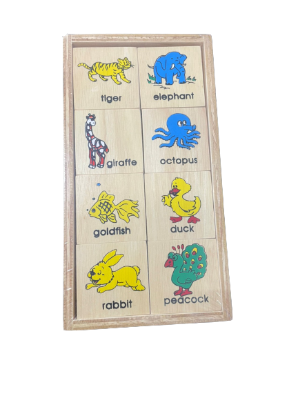 จับคู่ภาพสัตว์ 40ชิ้น ภาษาอังกฤษ, ของเล่นไม้, ของเล่นเสริมพัฒนาการ