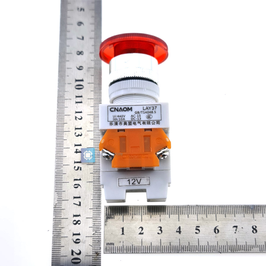 สวิตซ์ฉุกเฉิน Emergency switch พร้อมไฟ LED self-lock ขนาด 22mm Y090 LAY37-11ZSD