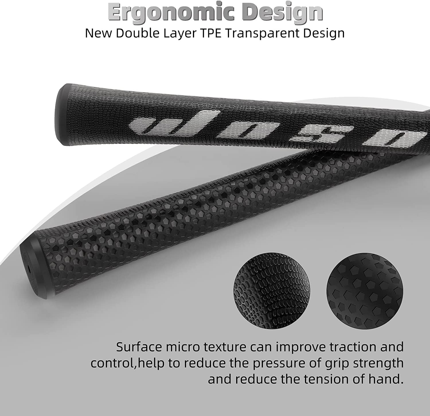 WOSOFE GOLF GRIPS กริพสองชั้น วัสดุ TPE สุดพรีเมี่ยม กันลื่น เหนียว แน่น หนึบ ให้ความรู้สึกที่แตกต่าง มหัศจรรย์ (1pcs.)