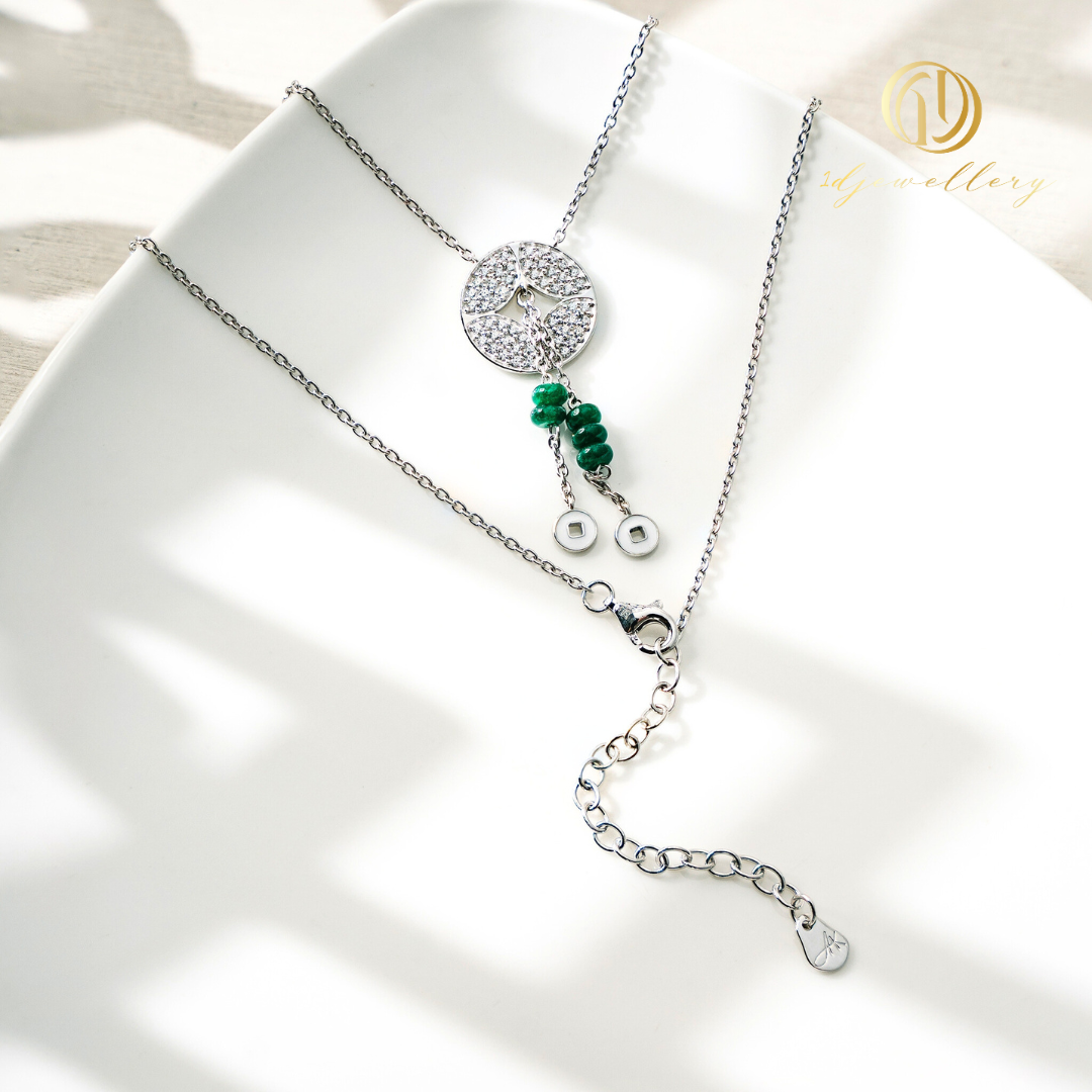 1D Jewellery สร้อยคอ เงินแท้ 925 ชุบโรเดียม Rhodolite🏅 (test)