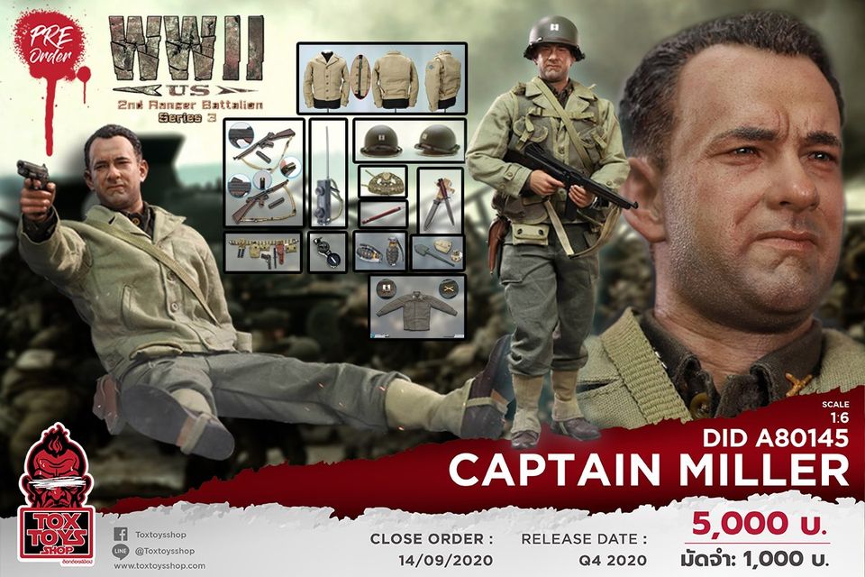 [สั่งจอง]DID A80145 1/6 : WWII US 2nd Ranger Battalion - Captain Miller