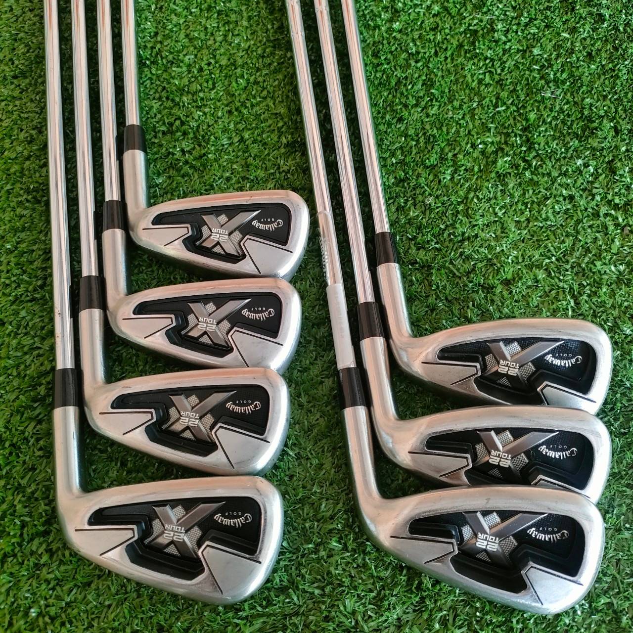 ชุดเหล็ก CALLAWAY X 22 TOUR มีเหล็ก 4-9 เเละ PW ก้าน NSPRO 950 FLEX R ก้านเบาแค่ 95 กรัม รุ่น TOUR สติ๊กเกอร์ที่ก้านครบสวย!!! ไม้กอล์ฟมือสอง ของแท้ BY NakaraLuxurious