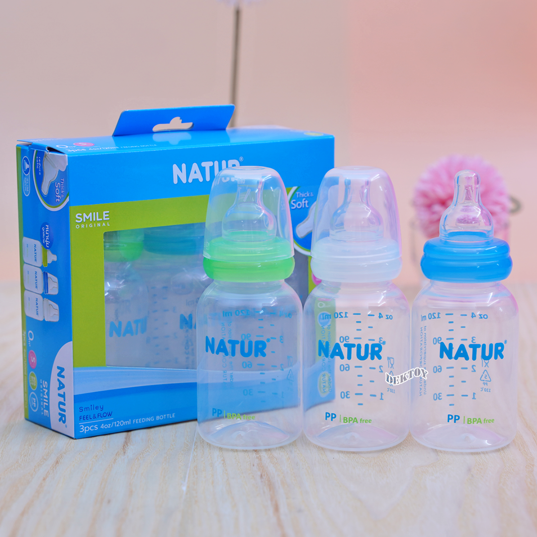 Natur เนเจอร์ ขวดนมเนเจอร์ 4 ออนซ์ แพ็ค3ขวด 80132