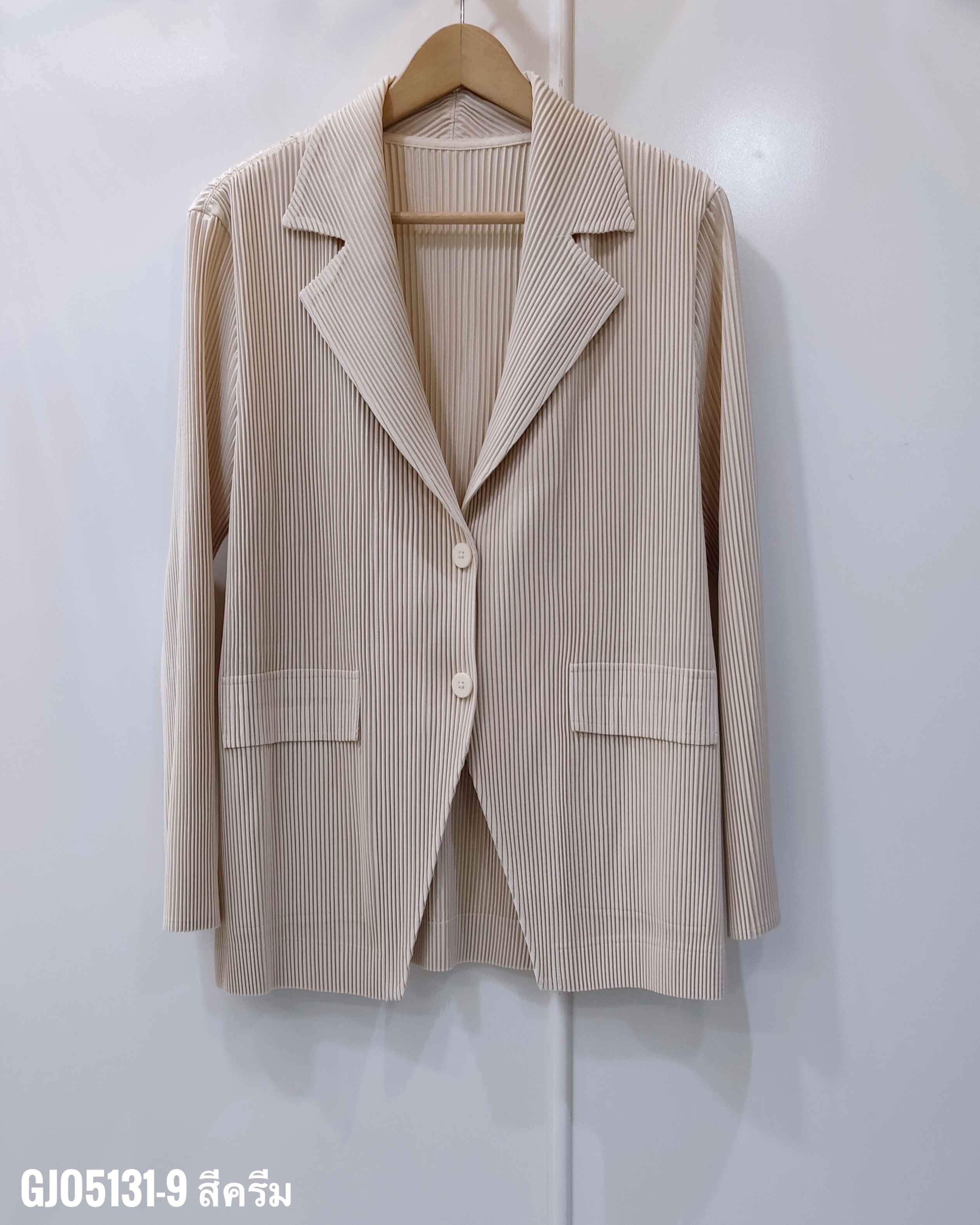 เพิ่มสีใหม่!! 2MUAY รุ่น GJO5131-9 เสื้อคลุมพลีทคุณภาพ THICK V NECK LONG SLEEVE PLEATED CARDIGAN 10 สี FREE SIZE