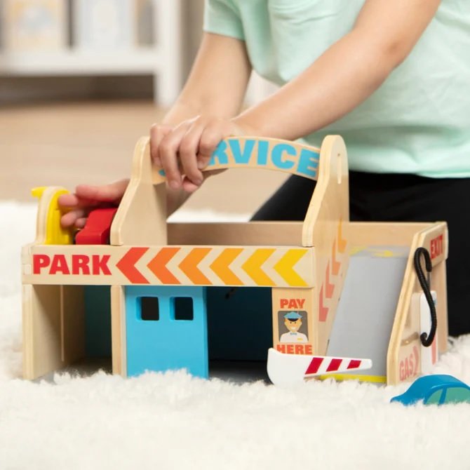 ที่จอดรถ ที่ล้างรถ Melissa & Doug Service Station Set รุ่น 9271 ของเล่นเสริมพัฒนาการเด็ก
