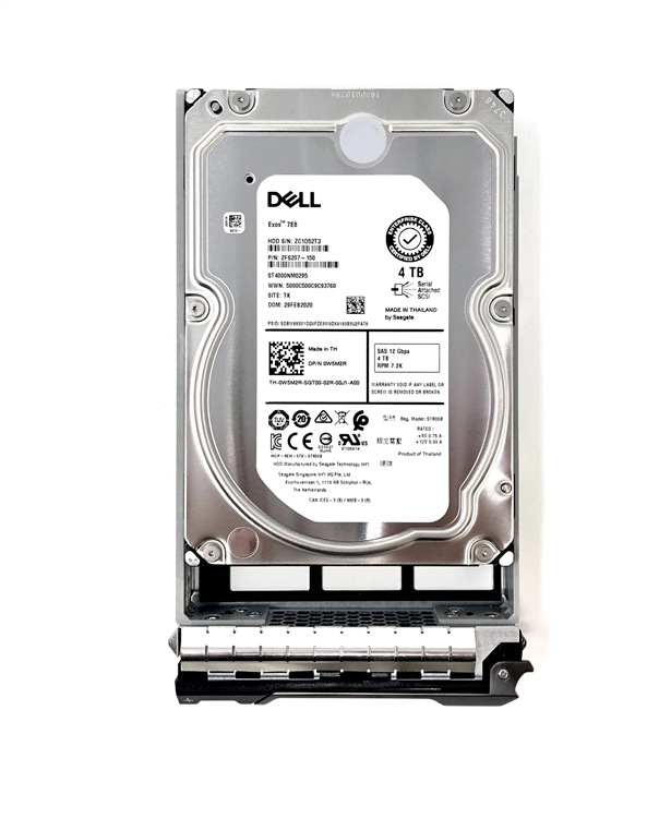 Dell 4TB SAS 3.5 12Gbps 7200RPM With Tray กล่องใหม่ มีประกันร้าน 1 เดือน