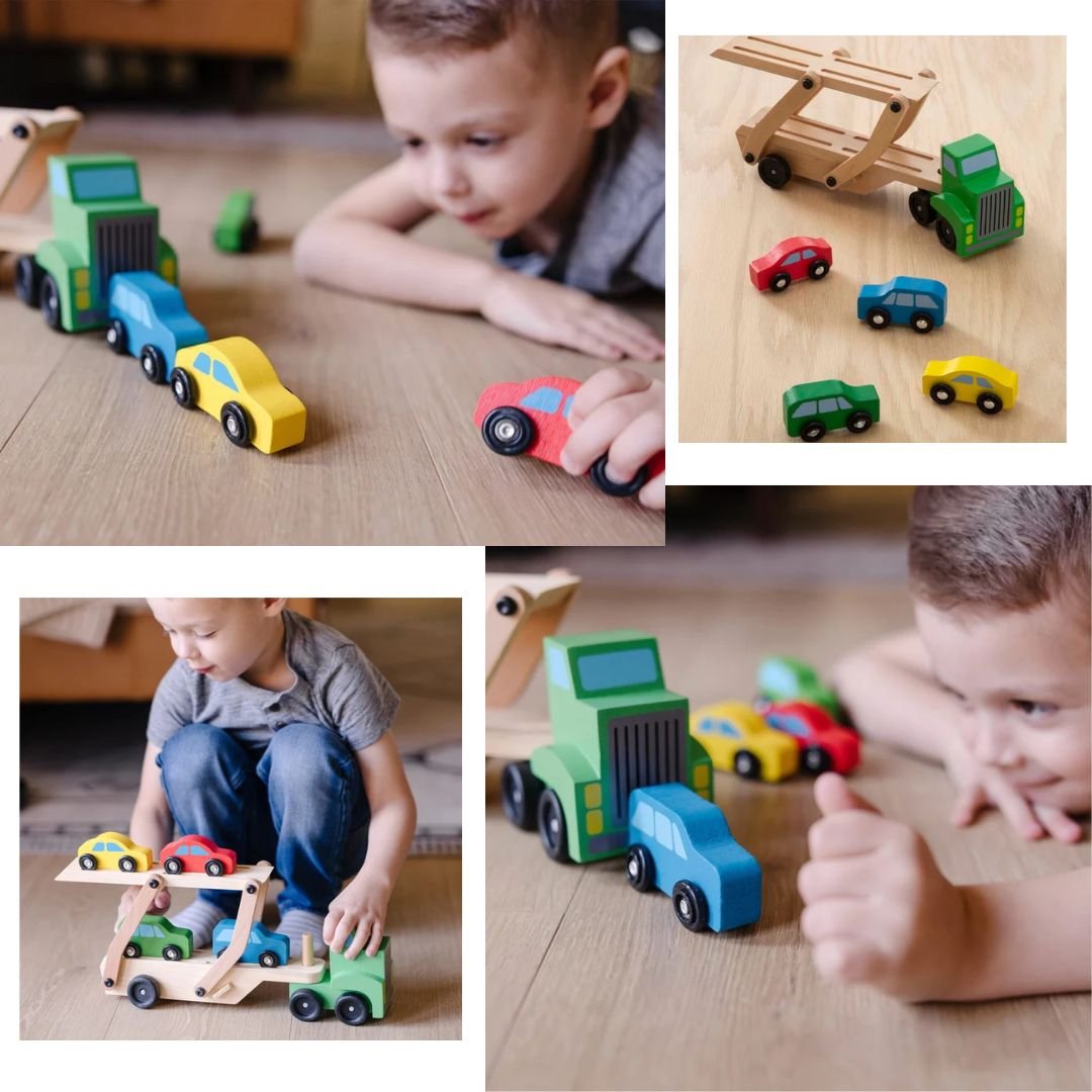 รถยก รถบรรทุกขนรถ 4 คัน Melissa & Doug Car Carrier รุ่น 4096 ของเล่นเสริมพัฒนาการเด็ก