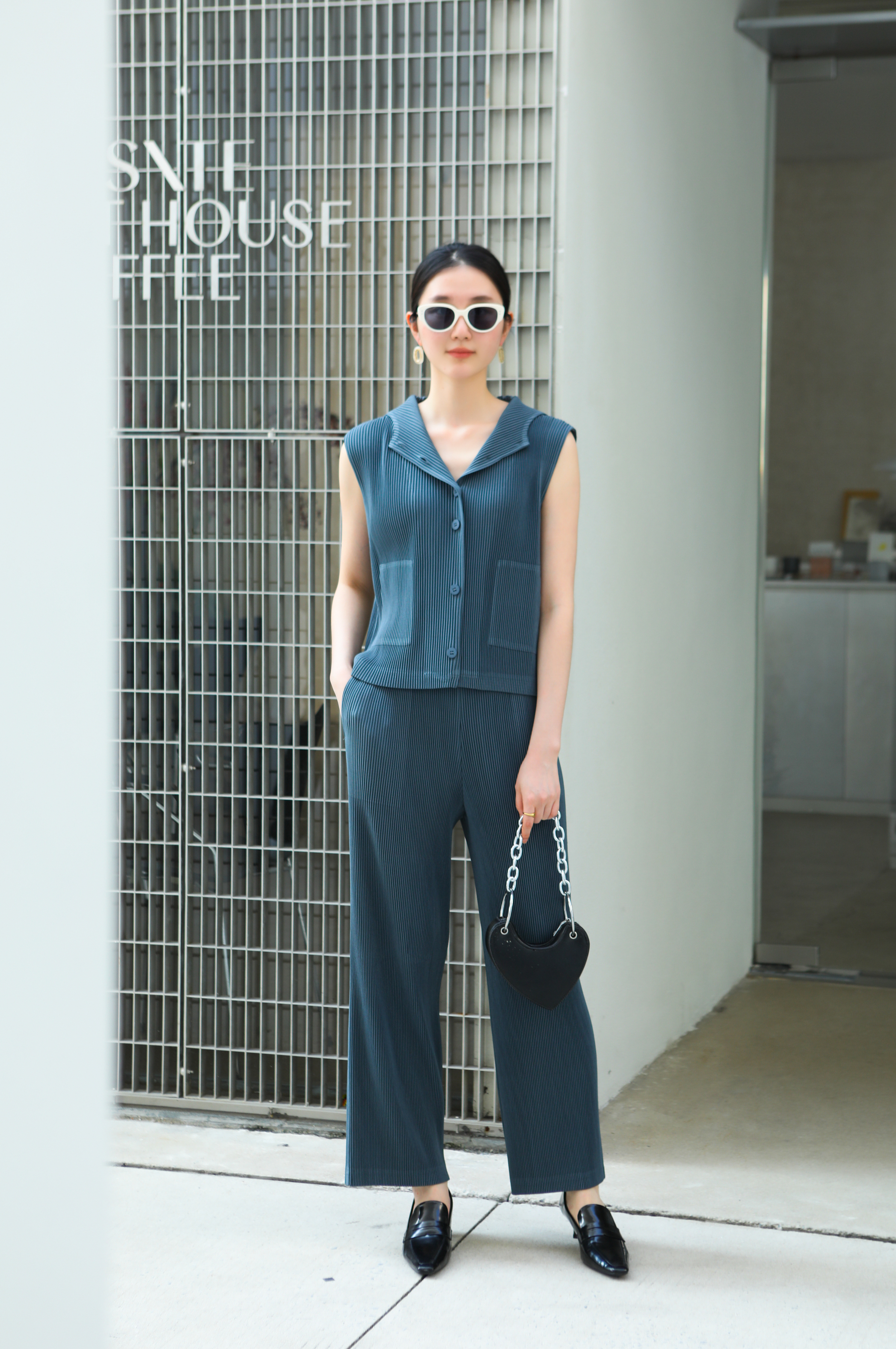 2MUAY รุ่น GJO5103-9 / GJO5151-9 เซ็ตพลีทคุณภาพ THICK SLEEVELESS HOODED TOP WITH PANT PLEATED SET 8สี FREE SIZE