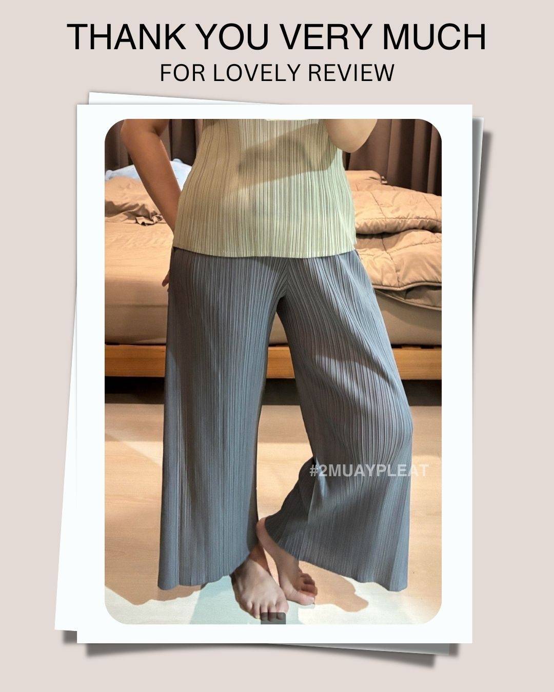 ปรับราคาลง20%!! ยาว36 นิ้ว! 2MUAY รุ่น GJO5196-9 กางเกงพลีทคุณภาพ STRAIGHT LEG DRAPED SIDE PLEATED PANT 5 สี FREE SIZE