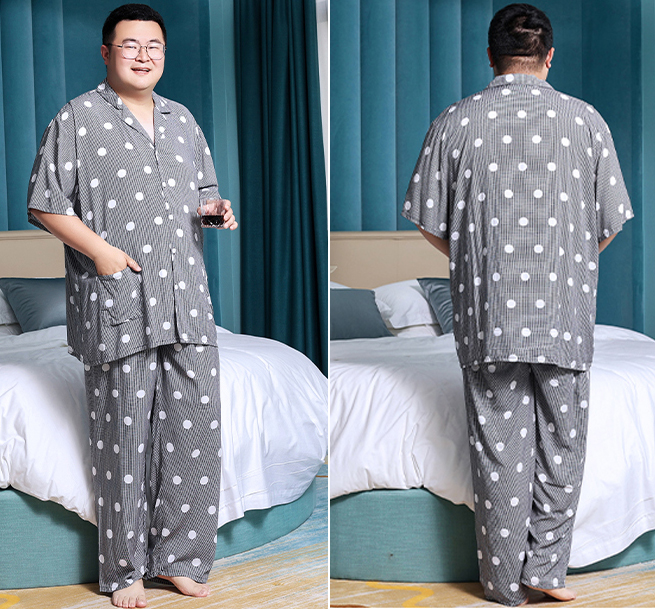 ชุดนอนผู้ชายอ้วน แขนสั้น-ขายาว ผ้านิ่ม ทิ้งตัว ใส่สบาย