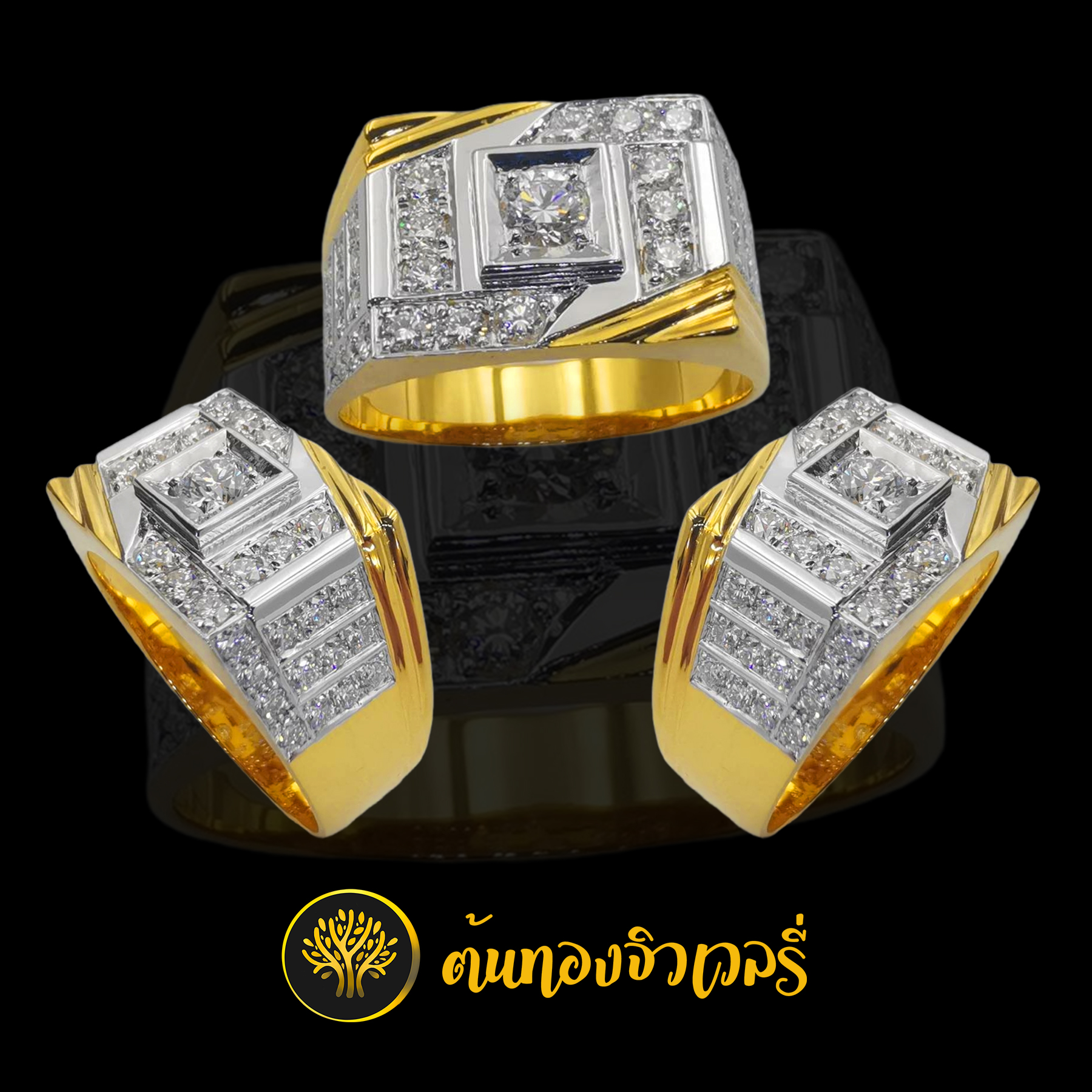 แหวนเพชรชาย ฝังเพชรเต็มระบบ
