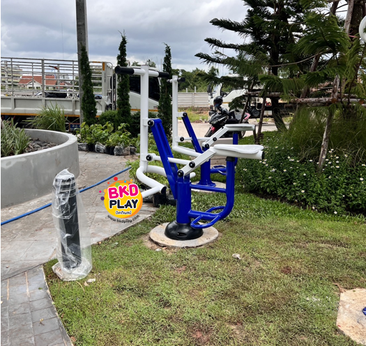 เครื่องออกกำลังกาย กลางแจ้ง ชุดอุปกรณ์ บริหารแขน ขา หน้าท้อง แบบม้าโยก ลานกีฬา อเนกประสงค์ สนามกีฬา สั่งผลิตตามสีที่ต้องการได้
