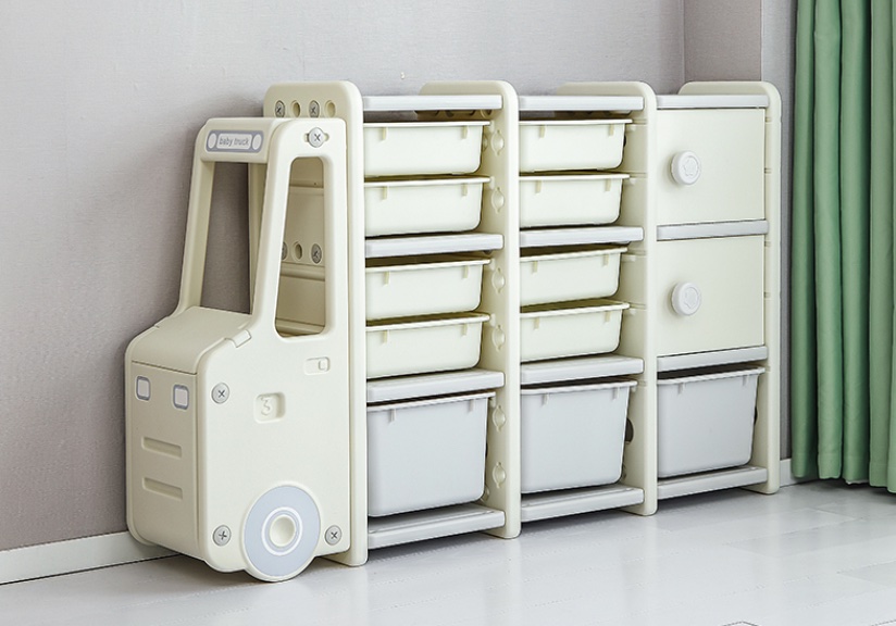 ชั้นวางของรถเด็ก 13ช่อง ชั้นเก็บของเด็ก,เฟอร์นิเจอร์เด็ก รถบัส พร้อมส่ง คิดค่าส่งตามจริง