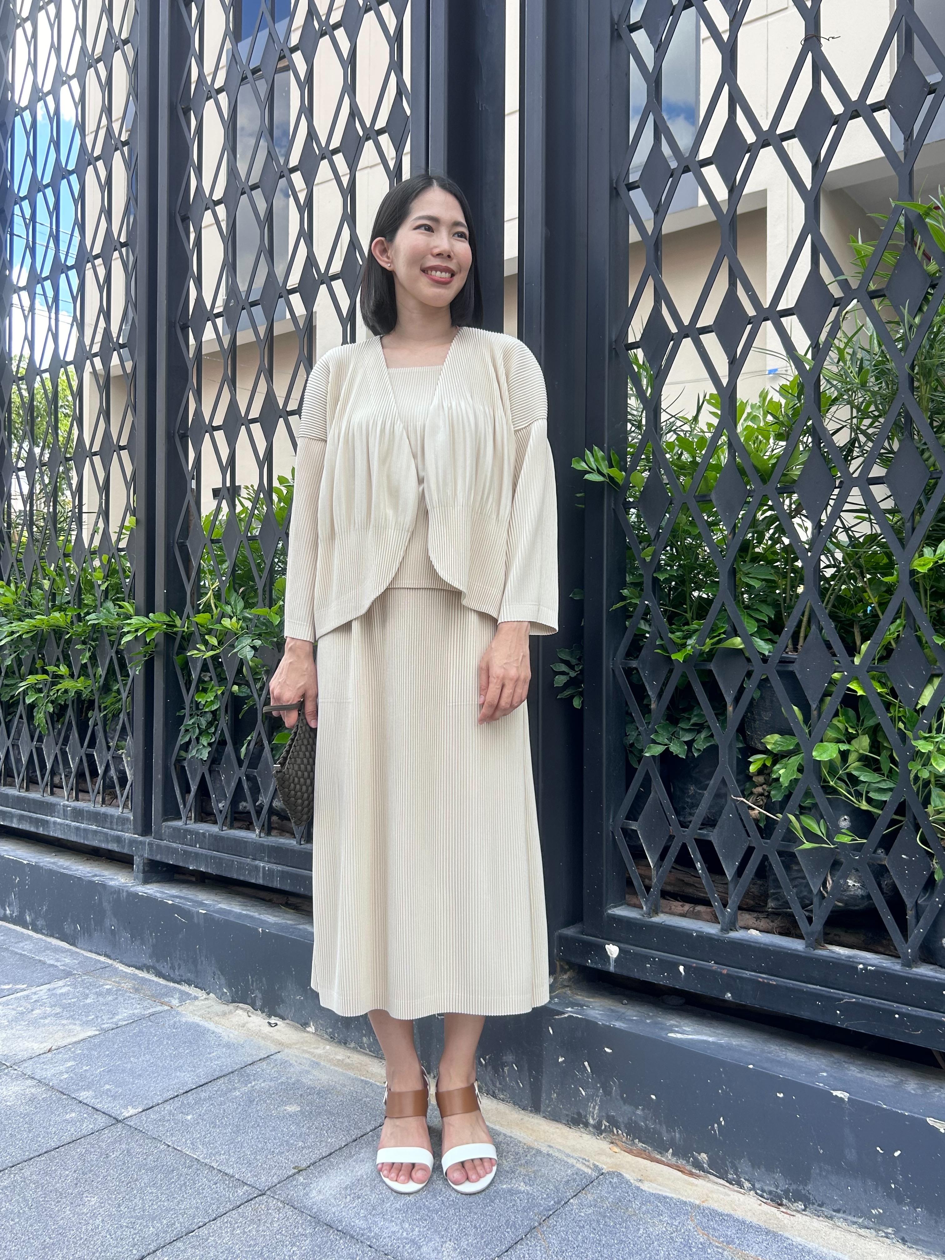 SET 3 ชิ้น 2MUAY รุ่น GJO5161 / GJO5160 / GJO1328 เซ็ตพลีท THICK SQUARE NECK TOP , OPEN FRONT CARDIGAN WITH SKIRT PLEATED SET 12 สี FREE SIZE