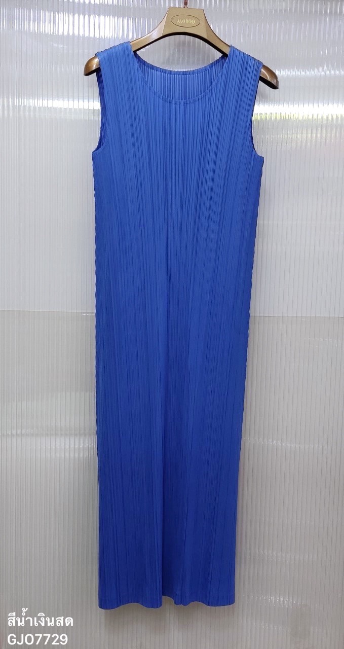 2MUAY BASIC รุ่น GJO7729 SLEEVELESS PLEATED DRESS เดรสผู้หญิง เดรสพลีทคุณภาพ 12สี
