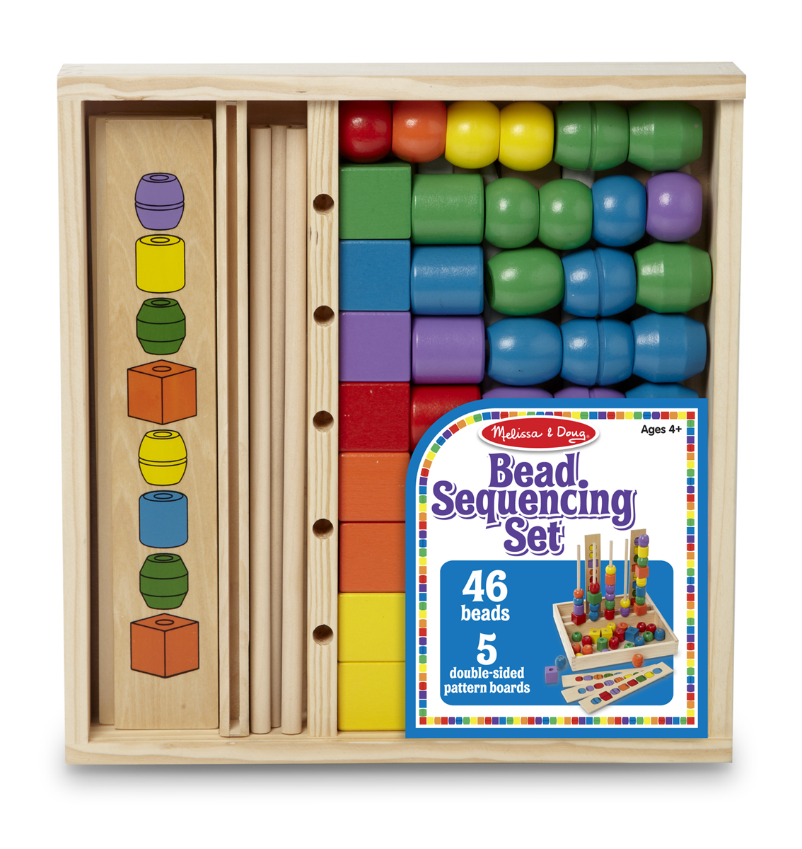 ชุดเรียงลำดับลูกปัดสี ฝึกพัฒนาการและการเรียนรู้เรื่องรูปร่าง สี Bead Sequencing Set Melissa&Doug, ของเล่นเสริมพัฒนาการ, ของเล่น