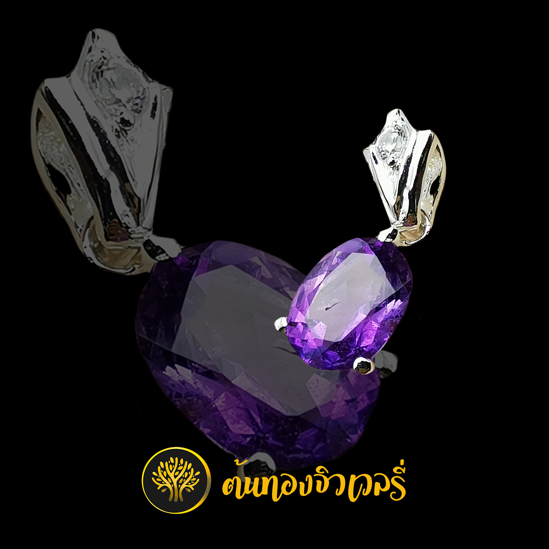 จี้พลอยม่วง ห่วงฝังเพชร อันเล็กๆ สวยโดนใจใครหลายคนแน่นอนครับ