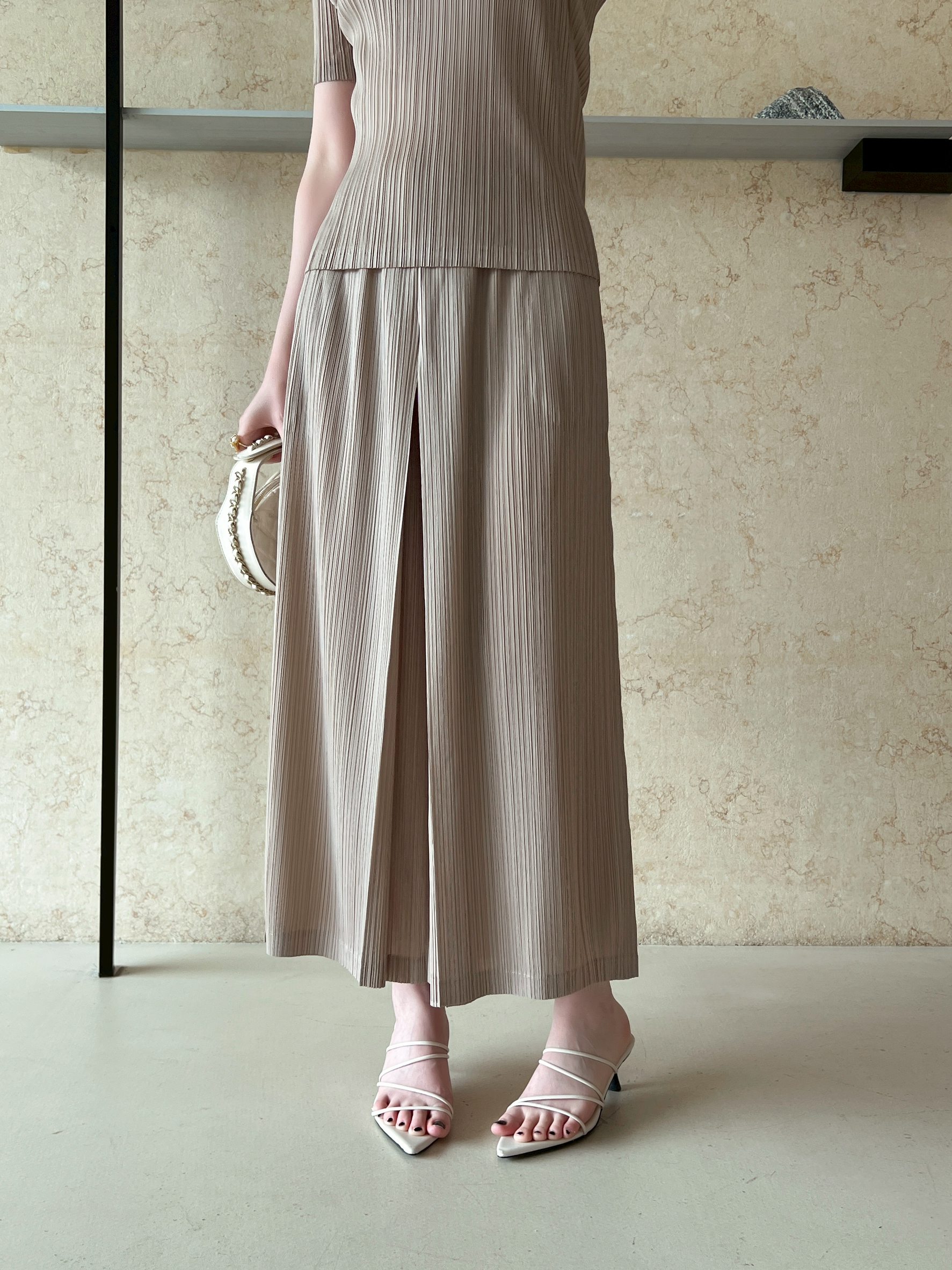 ปรับราคาลง20%!! ยาว 35นิ้ว!! 2MUAY รุ่น GJO11080 กางเกงอัดพลีท CULOTTE WIDE LEG PLEATED PANTS 8 สี FREE SIZE