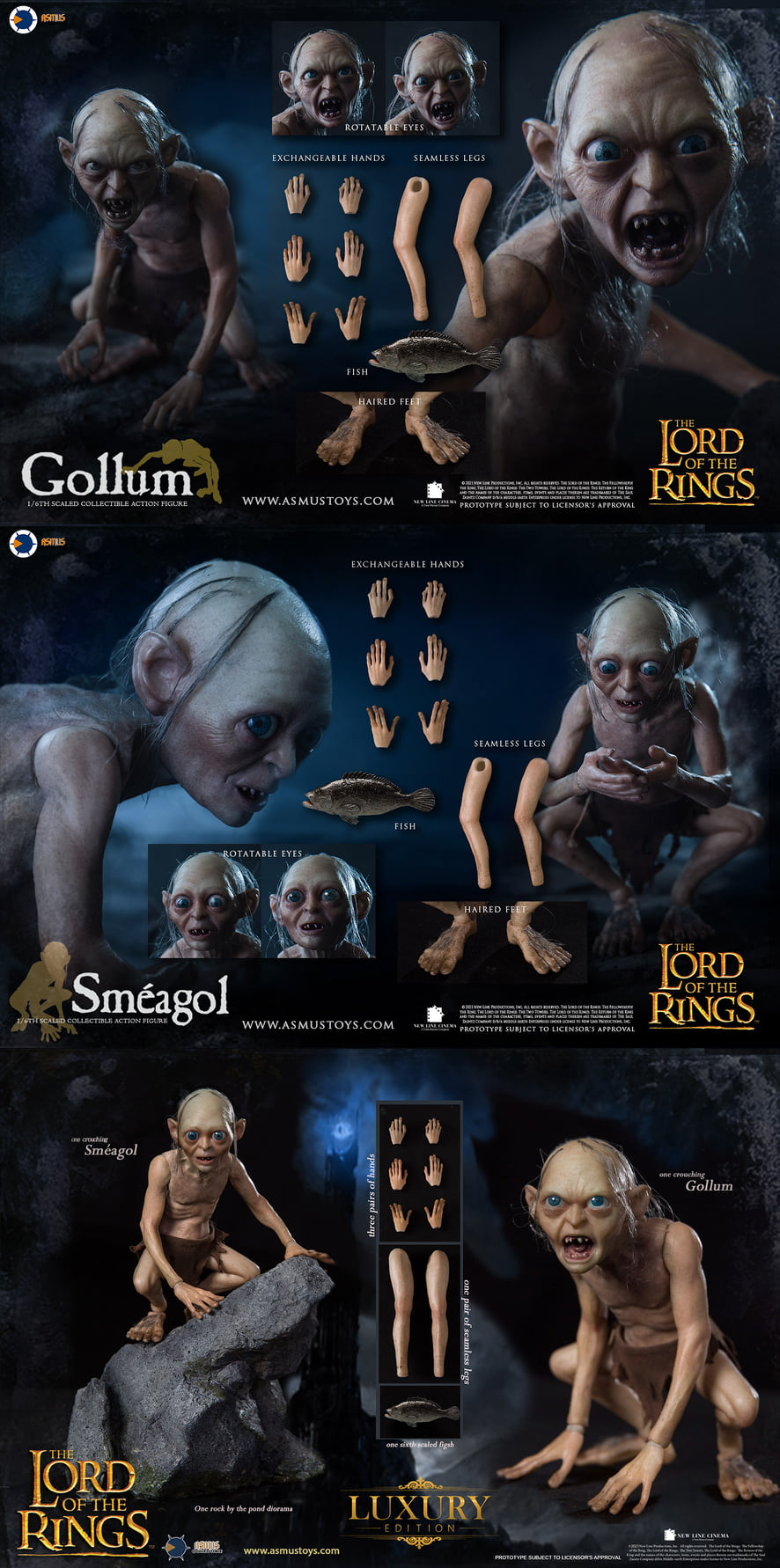 [สั่งจอง]Asmus toys LOTR030G 1/6 : The Lord of the Rings series - Gollum