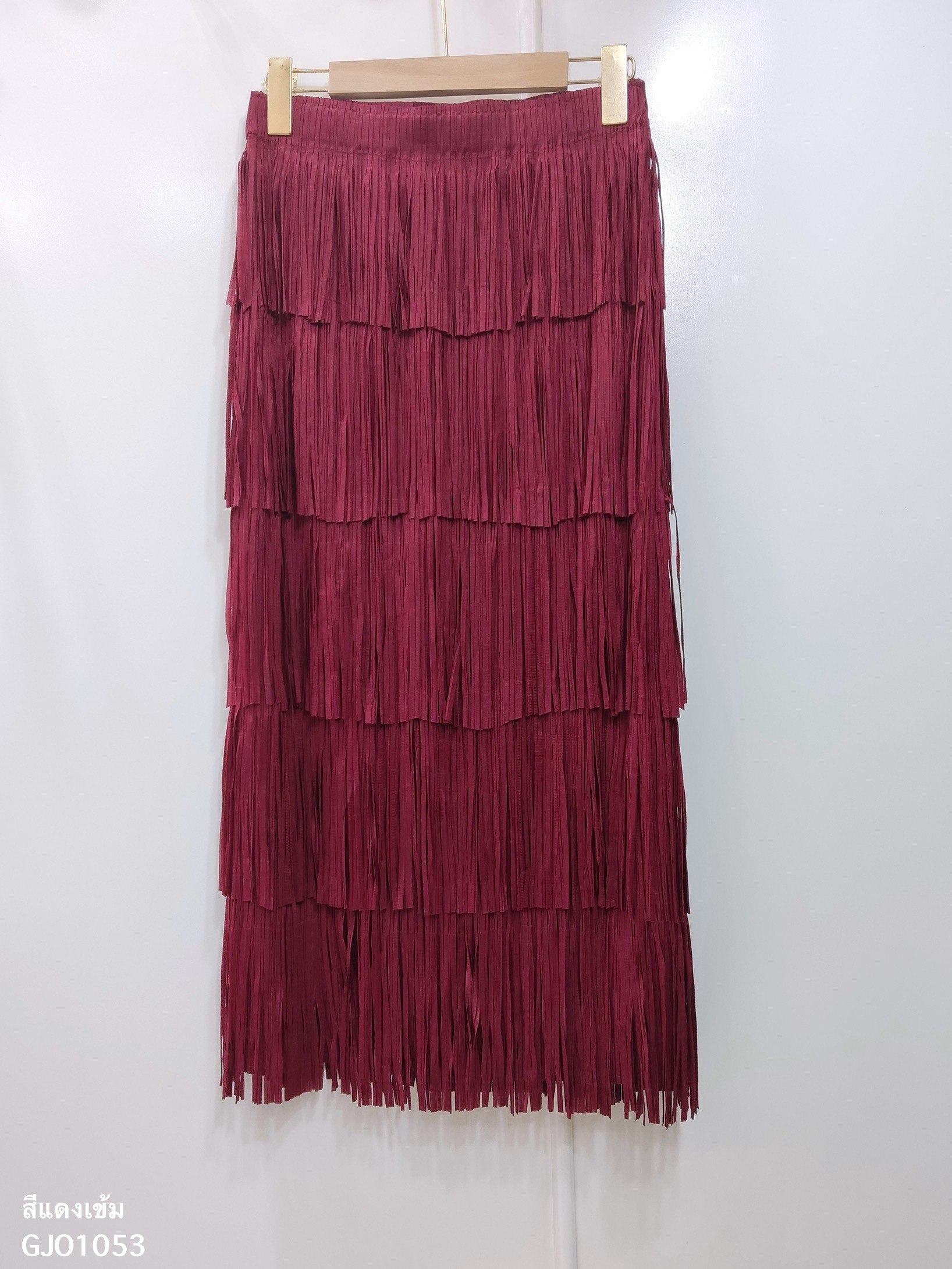 ปรับราคาลง20%!! ยาว 32นิ้ว! 2MUAY รุ่น GJO1053 กระโปรงพลีทคุณภาพ FRINGE LAYER PLEATED SKIRT 6 สี FREE SIZE