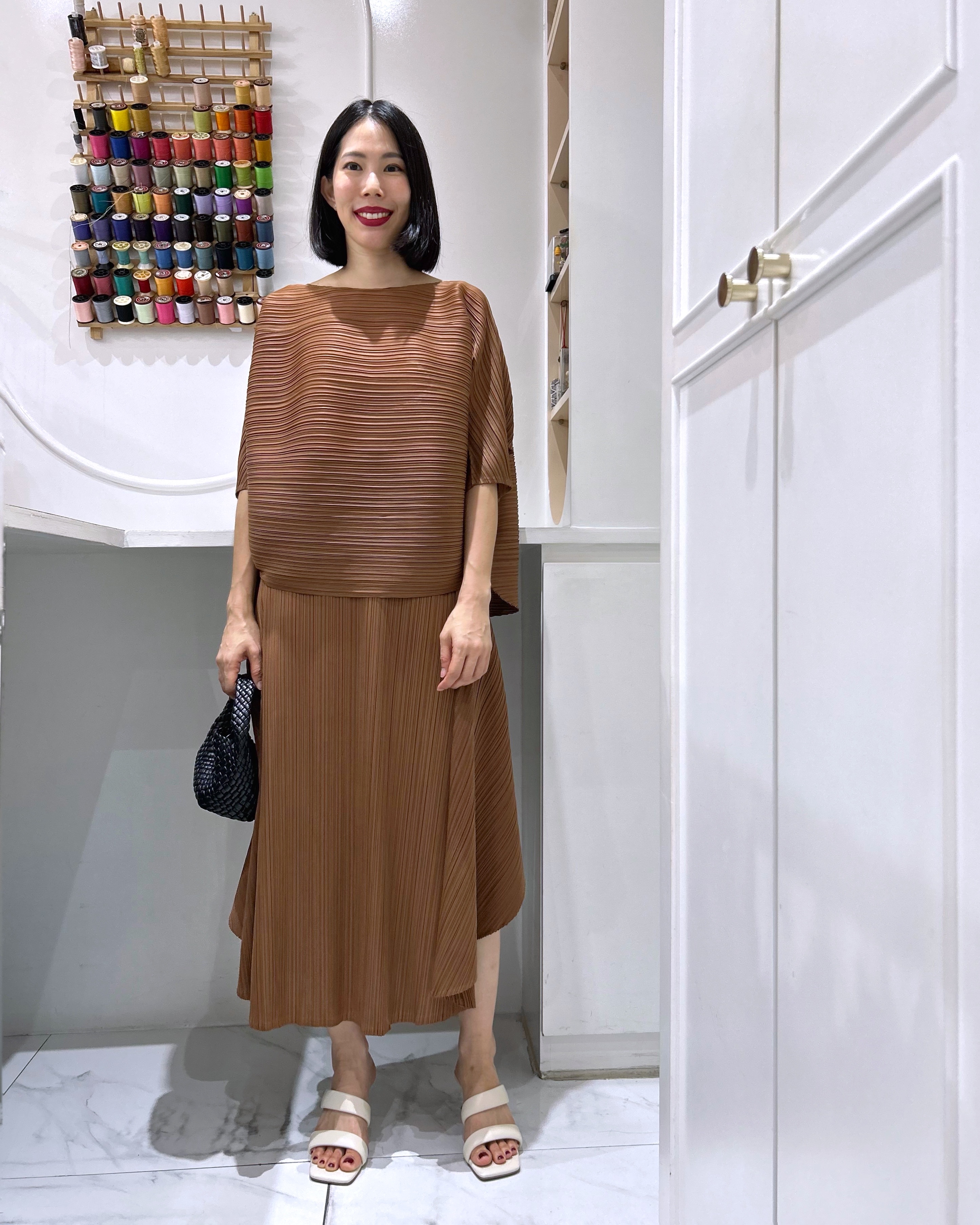 2MUAY รุ่น GJO11330 / GJO11268 เซ็ตอัดพลีท ASYMMETRICAL PLEATED SET 10 สี FREE SIZE