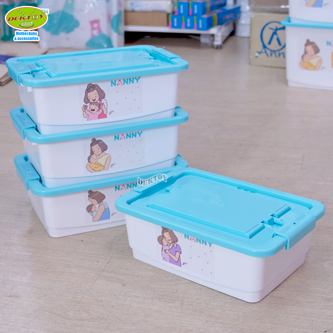 Nanny แนนนี่ กล่องเก็บของเอนกประสงค์ ใบกลาง มีหูหิ้ว ขนาด 9.5 ลิตร ลาย Munin (มุนิน) 244MU