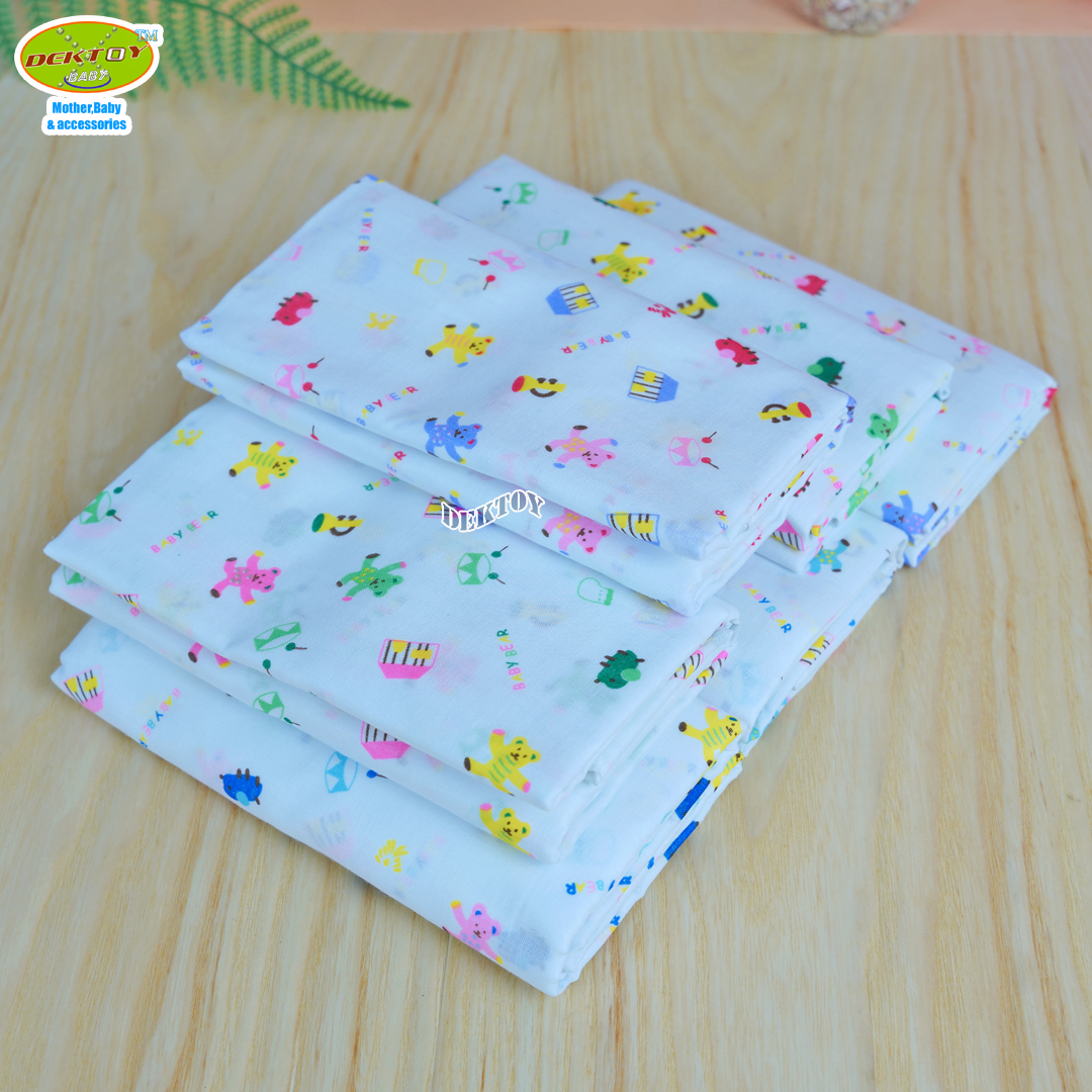 Gold Baby ผ้าอ้อมสาลู 2 ชั้นเกรดA ลายหมีดนตรี Baby Bear 12 ผืน