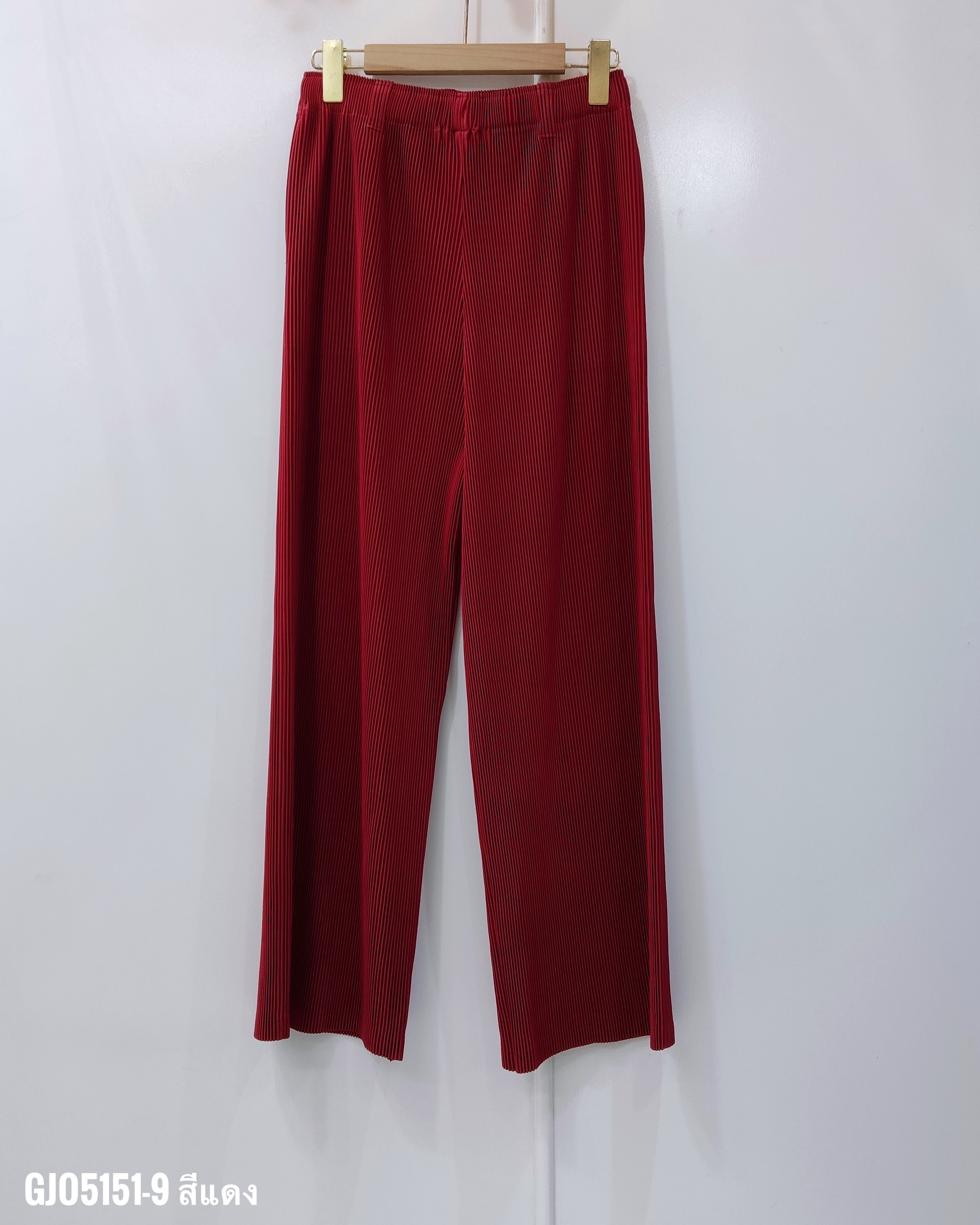 ยาว 37.5 นิ้ว 2MUAY รุ่น GJO5151-9 กางเกงพลีทคุณภาพ THICK STRAIGHT PLEAT PANT 9 สี FREE SIZE