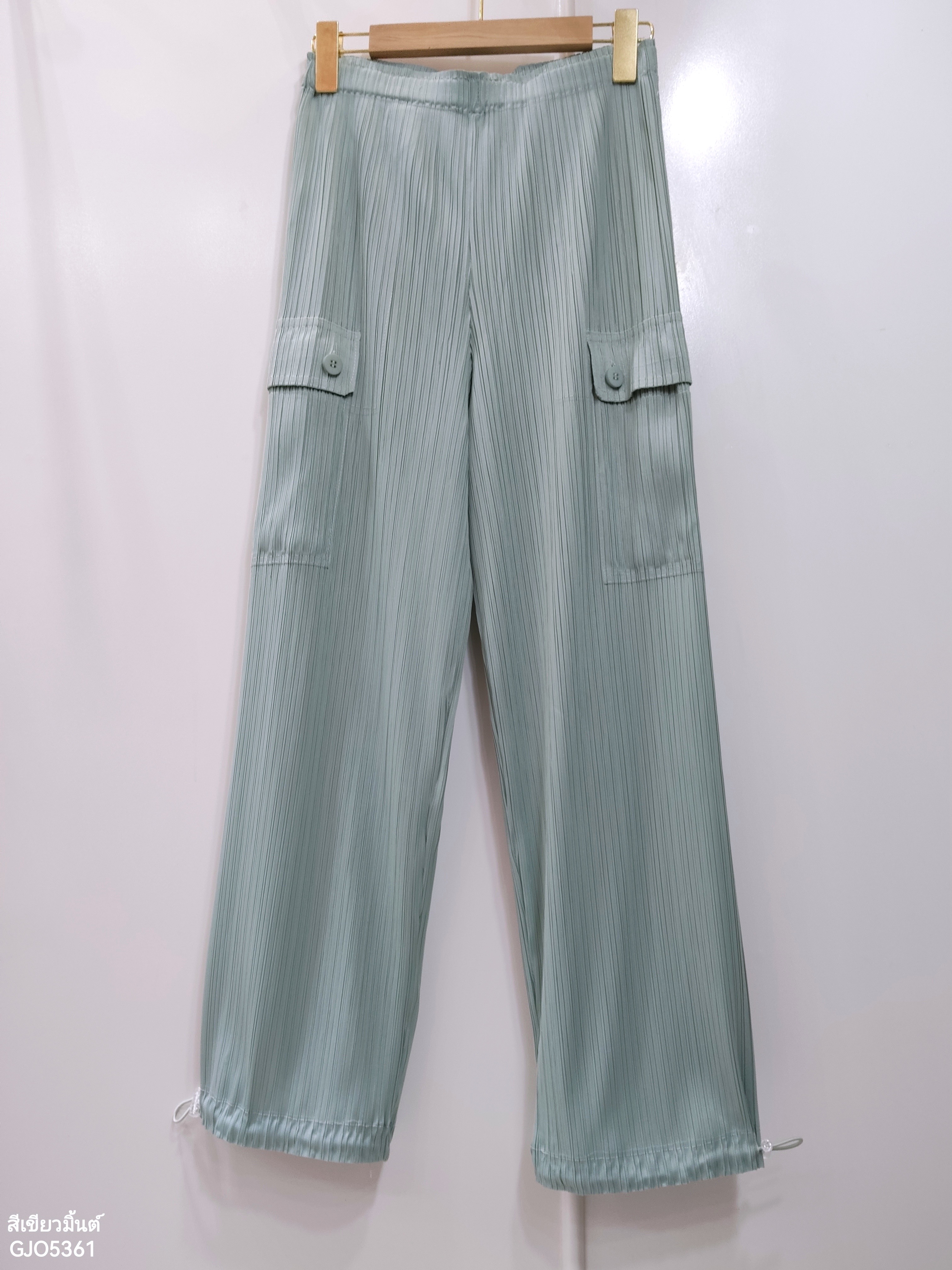 ยาว 36.5นิ้ว! 2MUAY รุ่น GJO5361 กางเกงพลีทคุณภาพ CARGO STRAIGHT LEG PLEATED PANTS 10 สี FREE SIZE