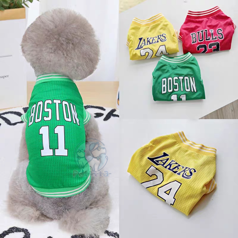 🇹🇭พร้อมส่ง🇹🇭 เสื้อลายทีมบาสผ้ารูตาข่าย 6 สี ใส่สบายเวอร์ for pet สุนัข หมา แมว