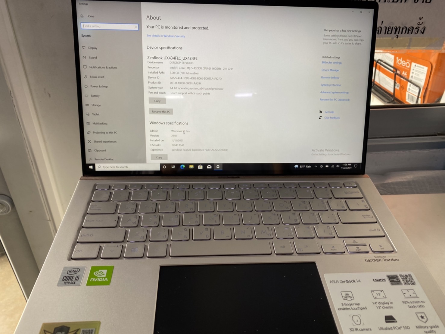 Asus Notebook ZenBook UX434FLC-A6212T Silver