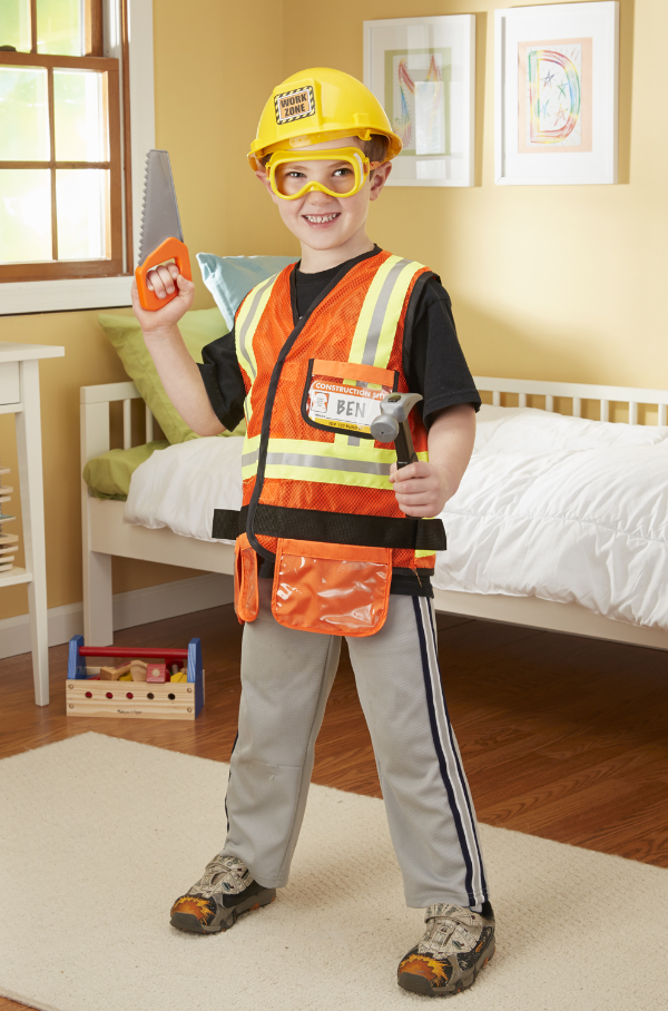 ชุดแฟนซีก่อสร้าง ส่งเสริมการรู้จักทำงาน รู้จักอาชีพ Construction Role Play Costume Melissa&Doug, ของเล่นเสริมพัฒนาการ, ของเล่น