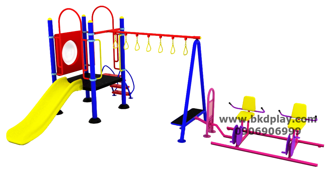 ชุดหอสไลด์80 +ห่วงโหน +จักรยานบัดดี้ เครื่องเล่นสนามกลางแจ้ง เครื่องเล่นสนามเหล็ก พร้อมเครื่องออกกำลังกายเด็ก สั่งผลิต 10-20 วัน ขนาด 400x630x220 ซม.