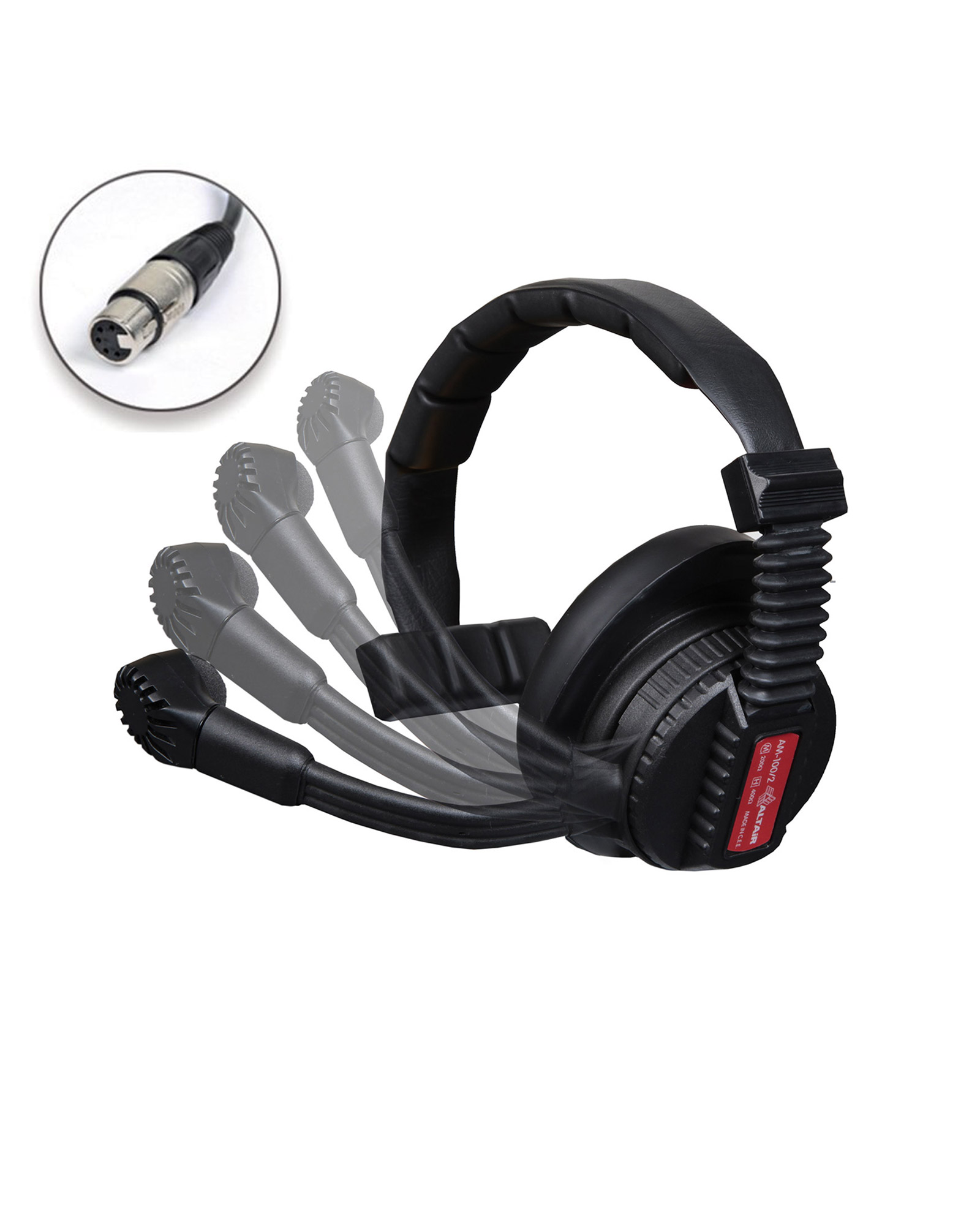 Altair AM-100/2S Single Muff, high-isolation Headset with Rotating microphone boom. 4P XLR