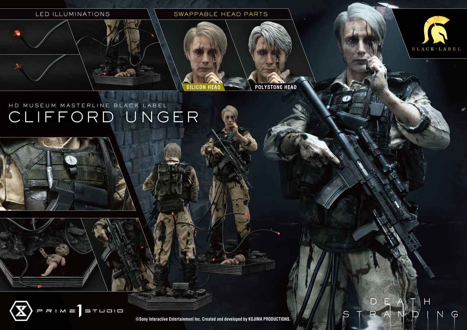 [สั่งจอง]Prime 1 Studio HDMMBLDS-02: Clifford Unger (Death Stranding) Black Label Version