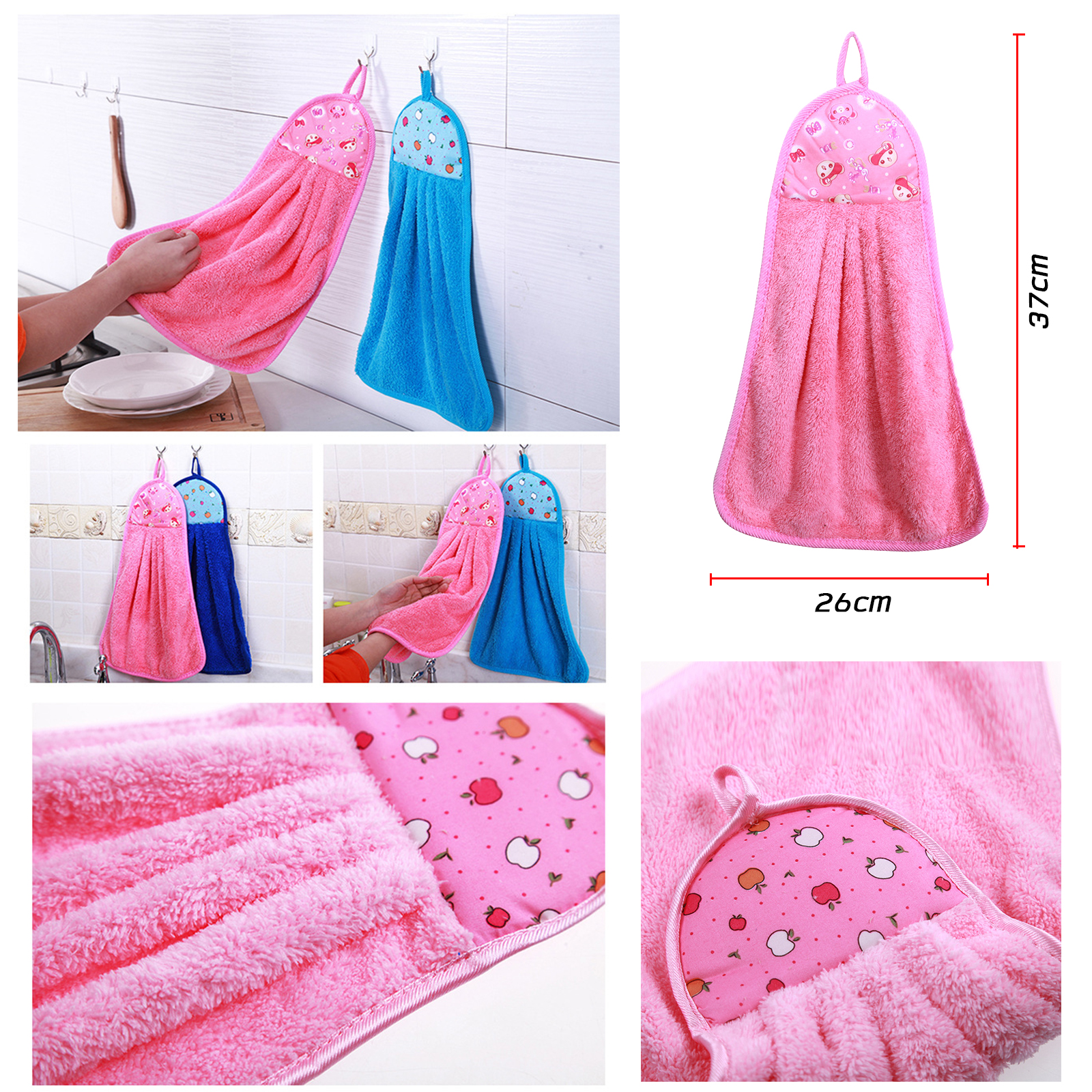 ผ้าเช็ดมือ หลายลาย โบว์เล็ก/ดอกไม้/การ์ตูน ดีไซน์น่ารัก ผ้าขนแกะ ดูดซับได้ดี แห้งไว ผ้าหนานุ่ม