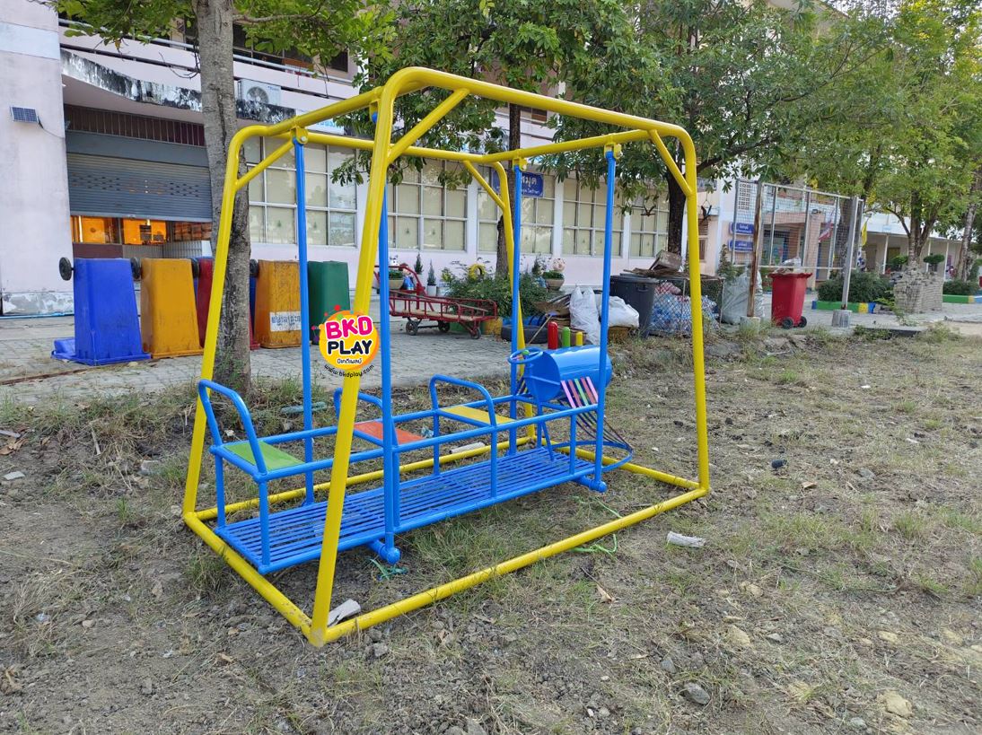เครื่องเล่นสนาม กลางแจ้ง เครื่องเล่นสนามเหล็ก ชุดเครื่องเล่นรถไฟโยก ของเล่นเด็ก Outdoor Playground, ราคาโรงงาน สินค้าสั่งผลิต 10-20 วัน