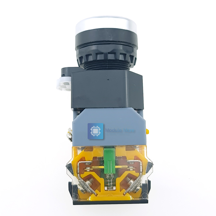 ปุ่มกดพร้อมไฟ LED [LED 220VAC] กดติด-กดดับ (Push Button Switch with LED) LA38-11DT 22mm NO/NC ( สี แดง/เหลือง/ฟ้า/เขียว/ขาว )