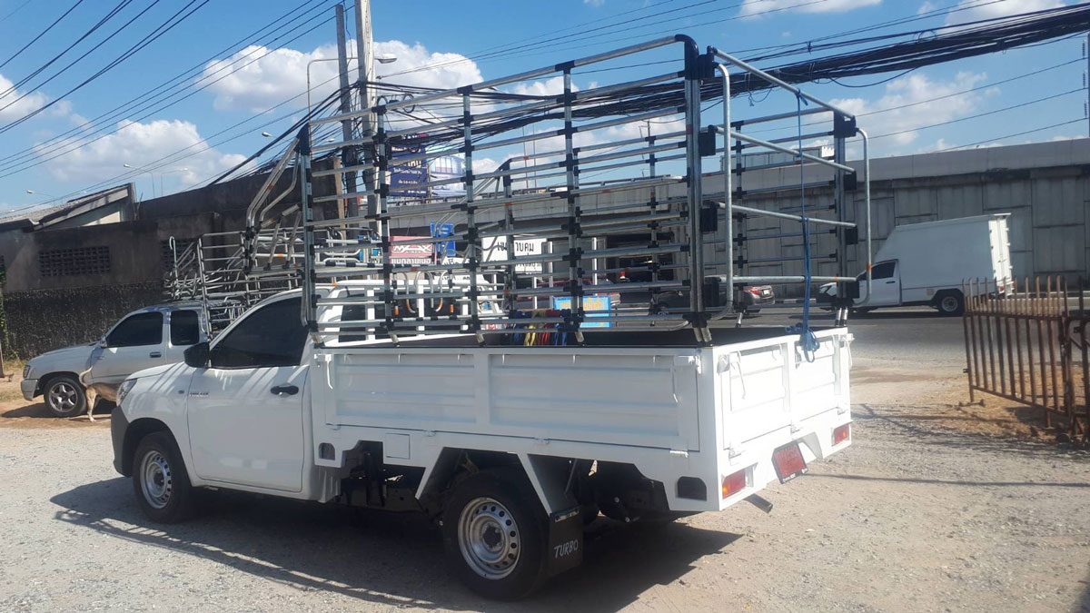 กระบะพื้นเรียบเปิด 3 ด้าน โตโยต้า รีโว่+คอกสูง 130 ซม.