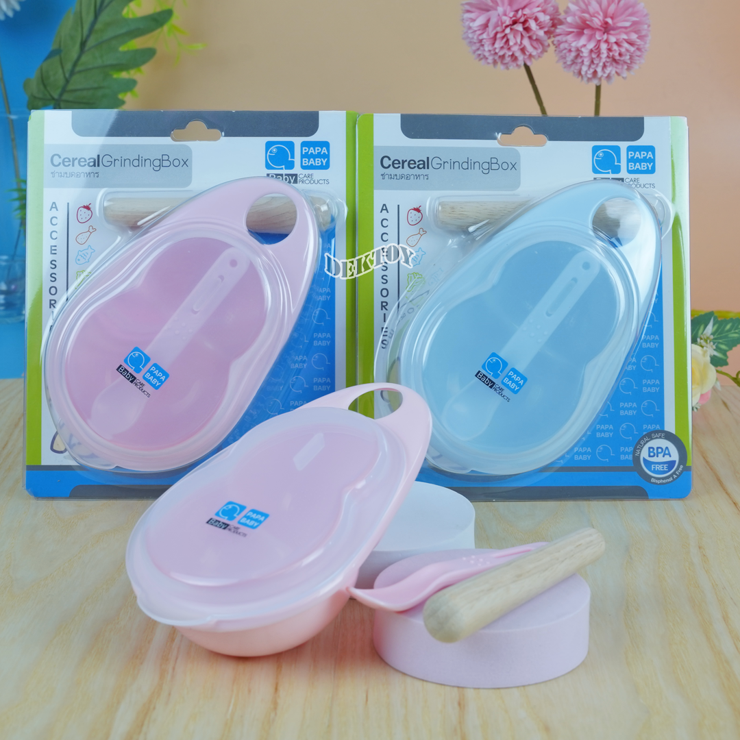 Papa ปาป้า ชุดชามบดอาหารสำหรับเด็กทารก และเก็บอาหารมีฝาปิดปาป้า CEQ-084