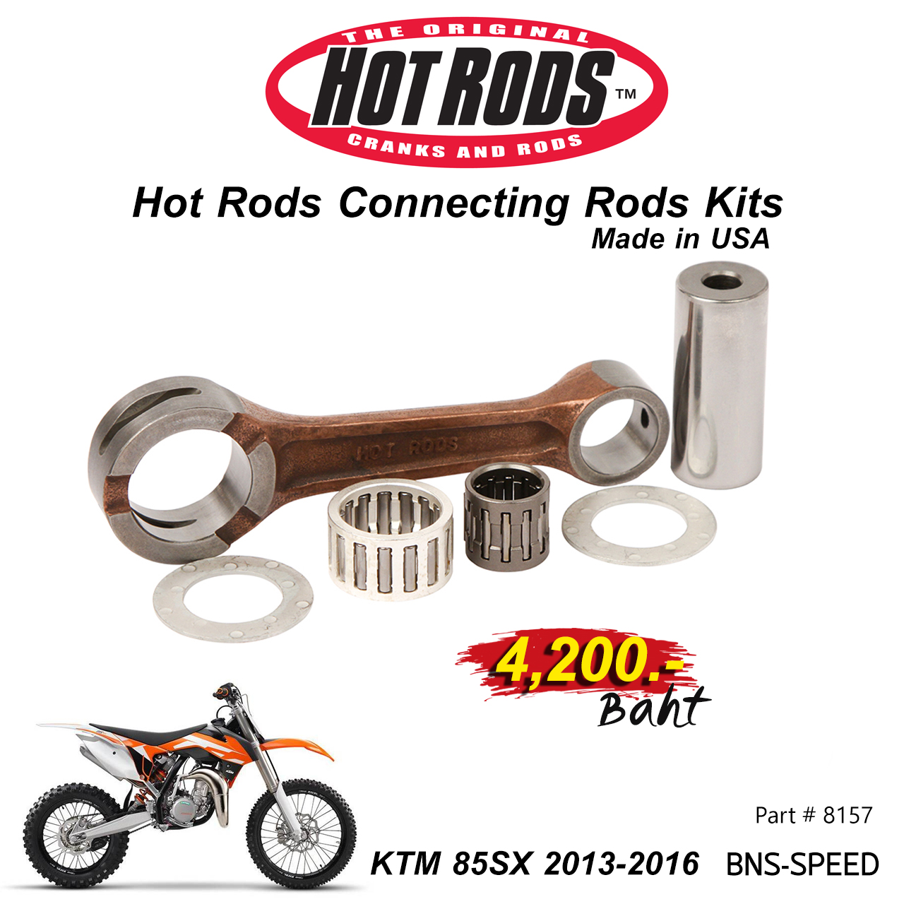 ชุดก้านสูบ Hot Rods Connecting Rods Kit KTM 85SX 2013-2016