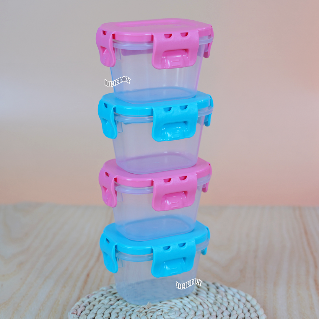 NANNY แนนนี่ กล่องเก็บอาหารNannyฝาปิดสูญญากาศ 4 ใบ ขนาด5ออนซ์ S5-170/C