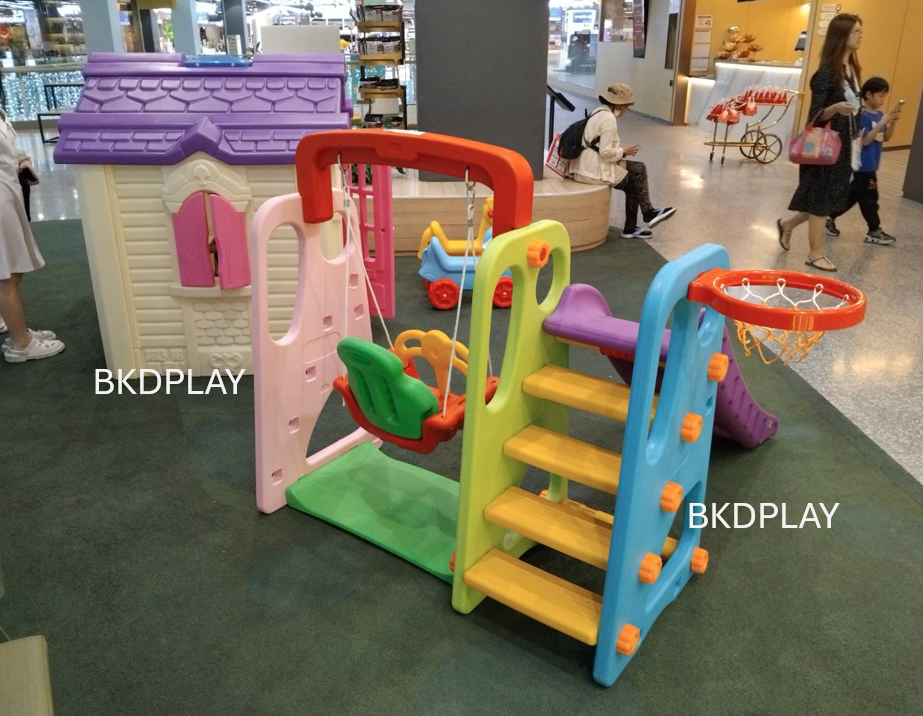 กระดานลื่น2in1 ชิงช้า สีสดใส สไลเดอร์ ,แป้นบาส ของเล่นเด็ก,เครื่องเล่นสนาม พร้อมส่ง