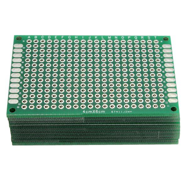แผ่น PCB 4x6 cm สองหน้า FR-4 double side prototype PCB printed circuit board Perfboard