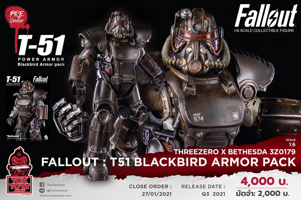 [สั่งจอง]ThreeZero X Bethesda 3Z0179 1/6 scale Fallout : T51 blackbird armor pack