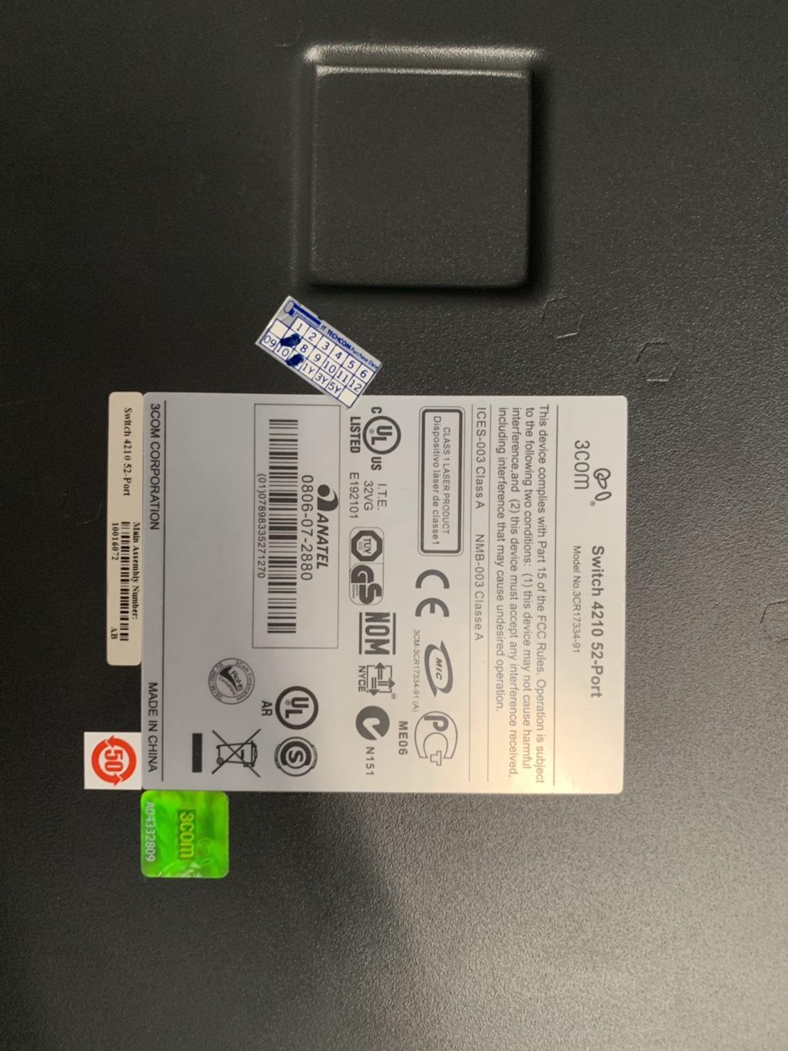 3Com Switch 4210 52-Port Switch 3CR17334-91 10/100 Ethernet Switch